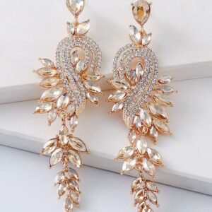 juran Rhinestone Decor Drop Earrings