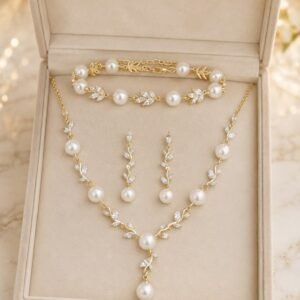 Luxury Pearl Wedding Jewelry Set